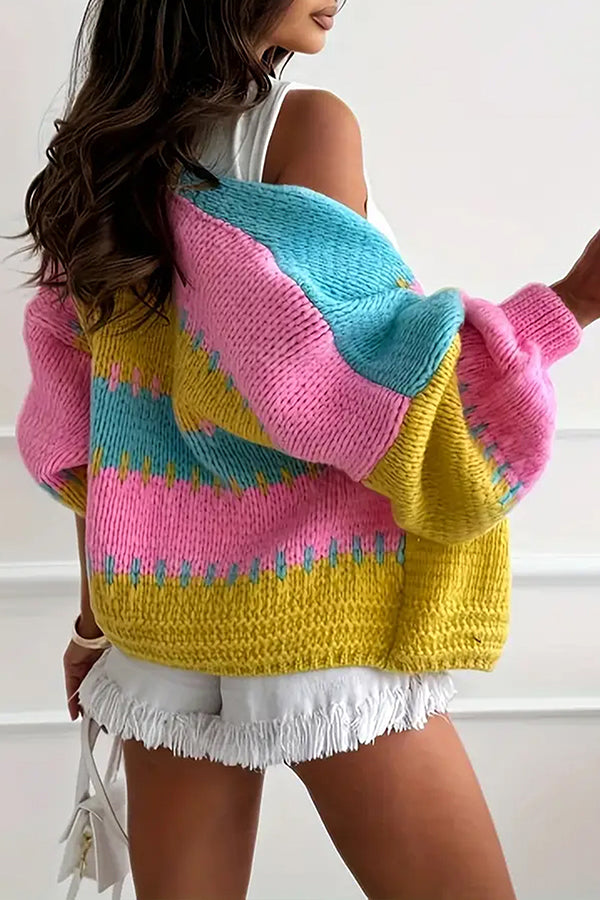 Drune | Cozy cardigan with contrasting seams