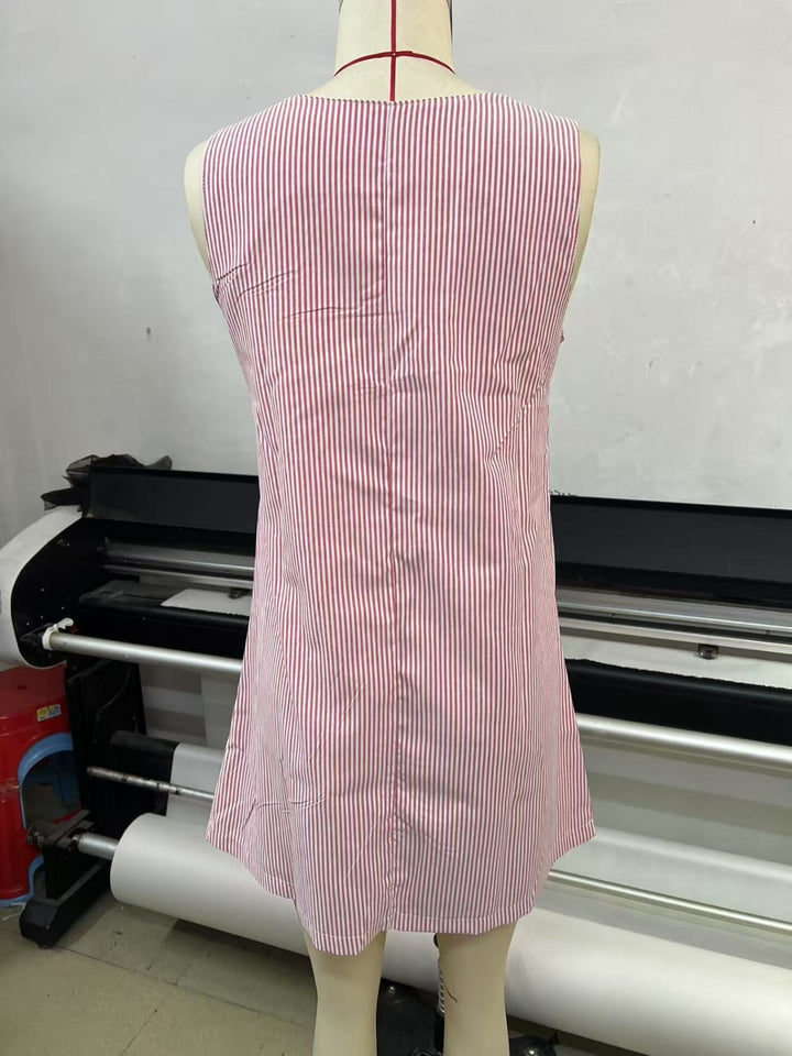 Drune | Gestreiftes Kleid mit Knopfleiste