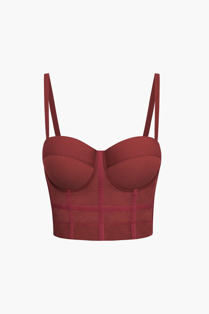 Drune | Figurbetontes Bustier Top Mit Bügel Cups Und Transparenter Mesh Struktur