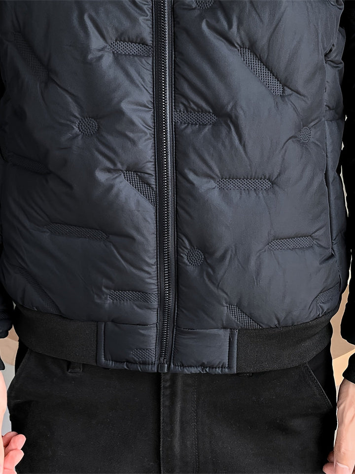 Drune |  Schwarze Baumwoll Winddichte Und Warme Langärmelige Winterjacke Für Herren - Perfekt für kalte Tage