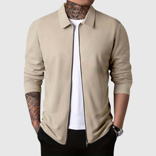 Drune | Herren Waffelstrick Zip-Up Jacke