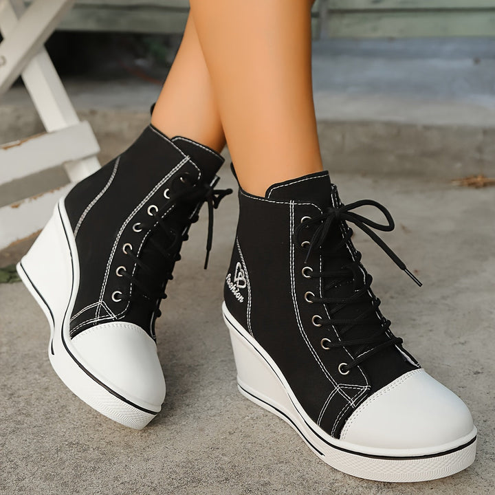 Drune | Einfache Canvas Stiefeletten Mit Liebesmotiv