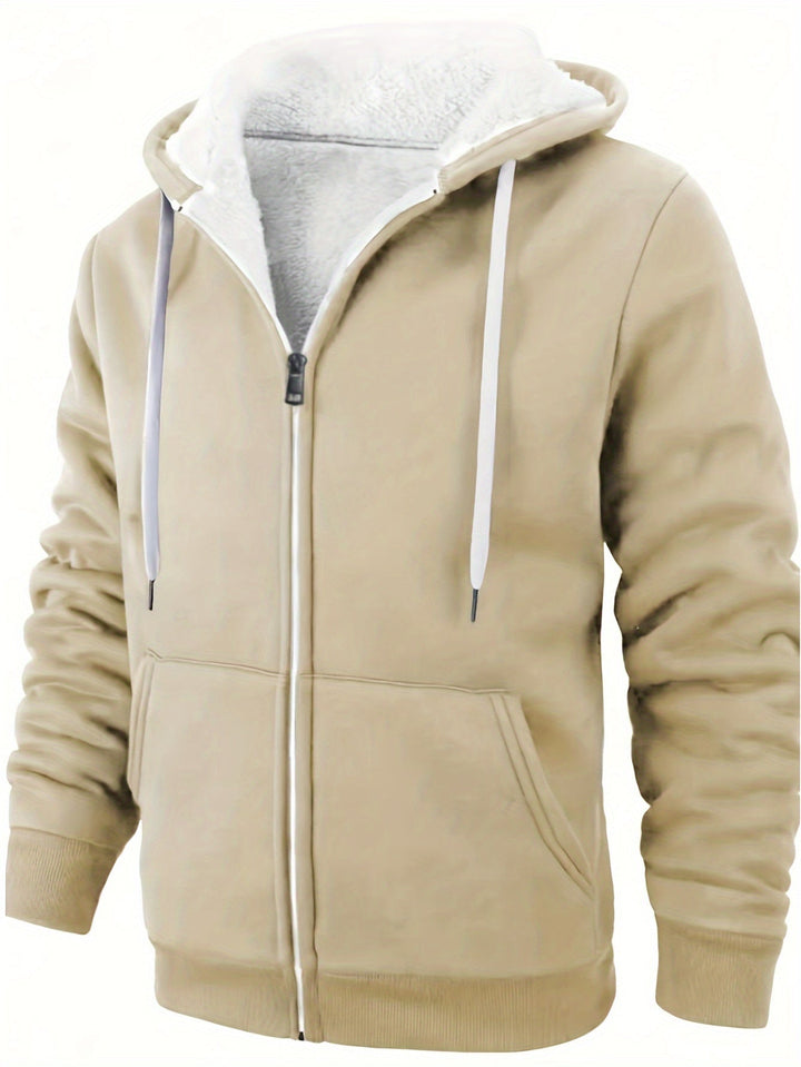 Drune | Casual hoodie vest met rits en wol van binnen heren