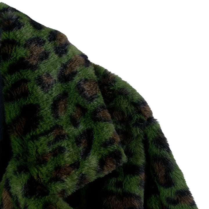Drune | Plus Size Leopardenmuster Offene Front Langarmjacke