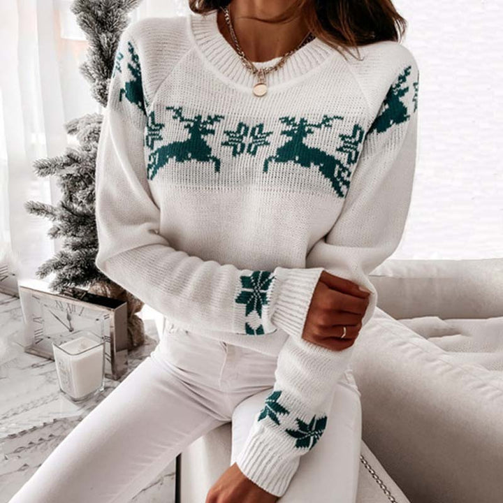 Drune | Weihnachtlicher Strickpullover Mit Klassischem Print