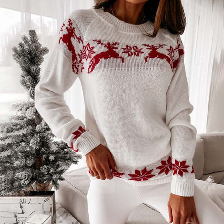 Drune | Weihnachtlicher Strickpullover Mit Klassischem Print