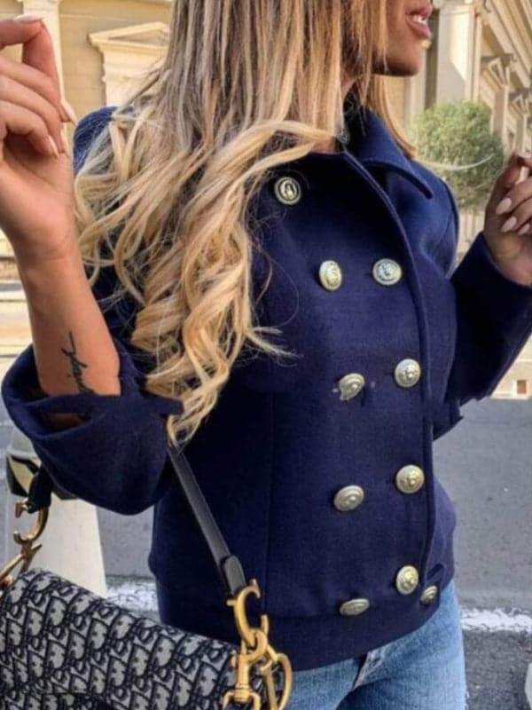 Drune | Kurze Designerjacke mit goldenen Knöpfen