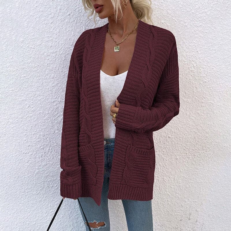 Drune | Cardigan - Strick - Offene Front - Lockere Passform - Mit Taschen - Langarm