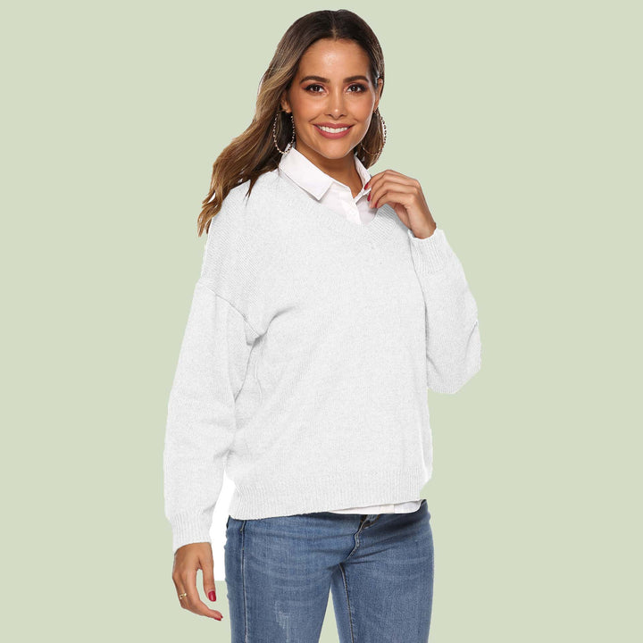 Drune | Strickpullover V-Ausschnitt Relaxed Fit Lange Ärmel Weich Und Bequem