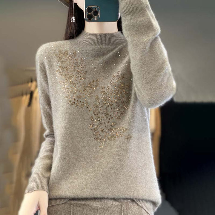Drune | Strickpullover Mit Zartem Blättermuster