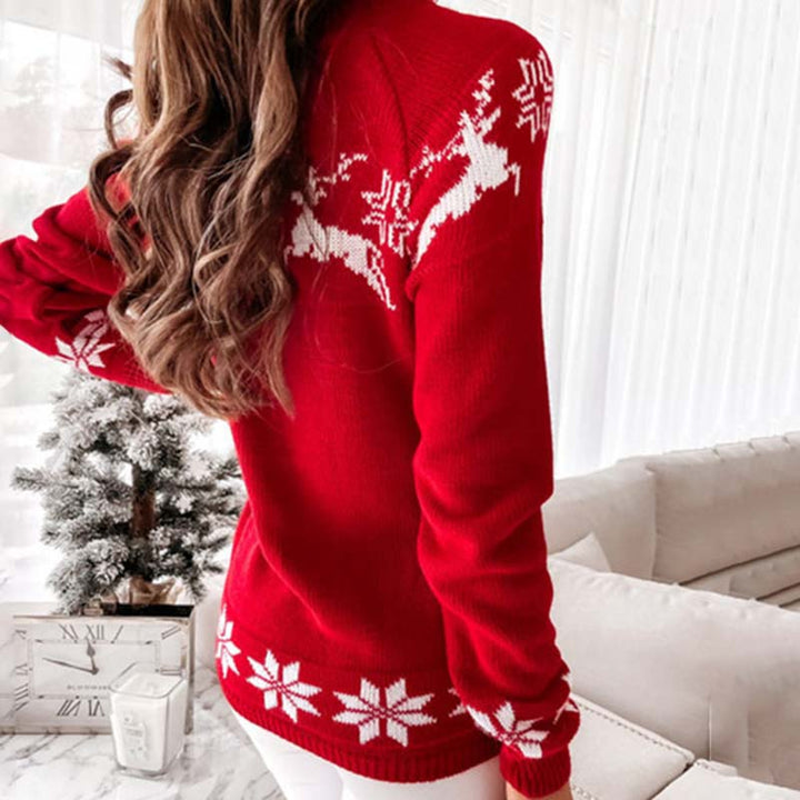 Drune | Weihnachtlicher Strickpullover Mit Klassischem Print