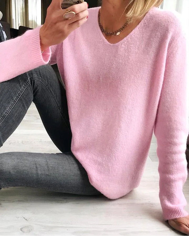 Drune | Einfacher Glatter Pullover mit Langen Ärmeln