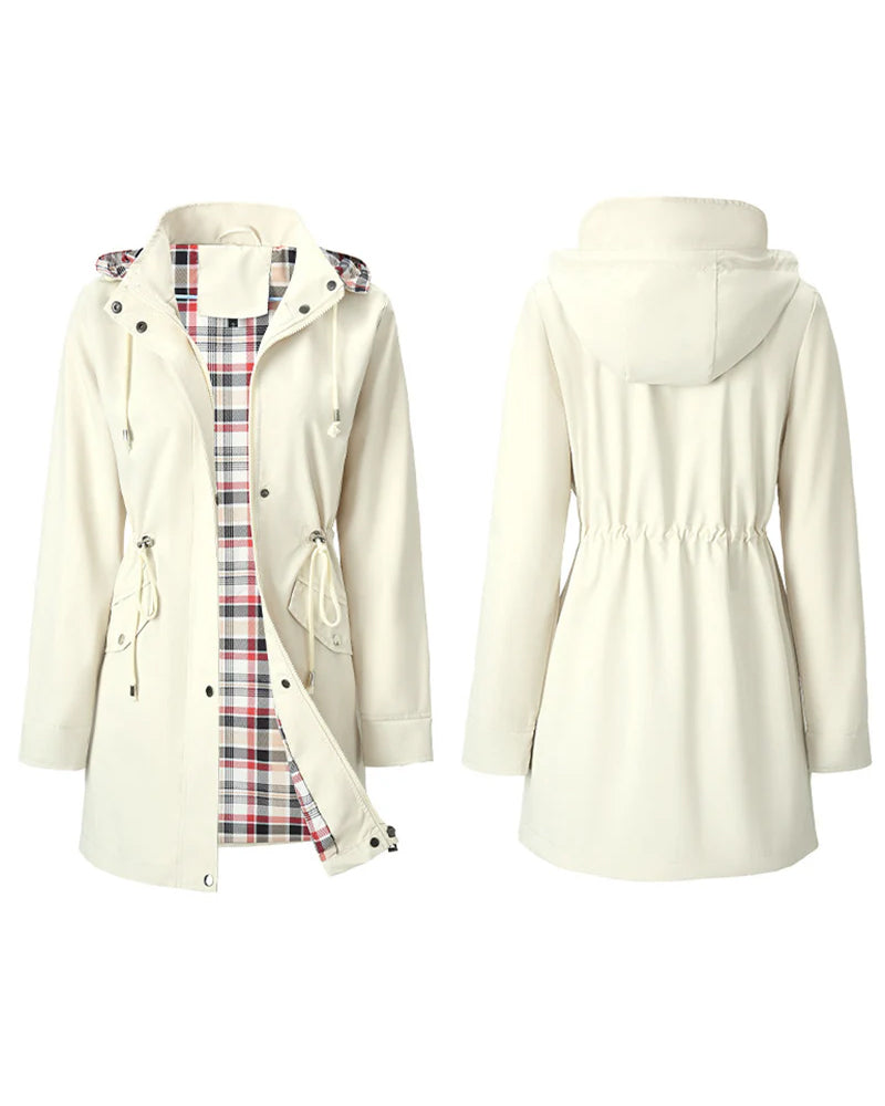 Drune | Langer Wasserdichter Trenchcoat mit Kapuze