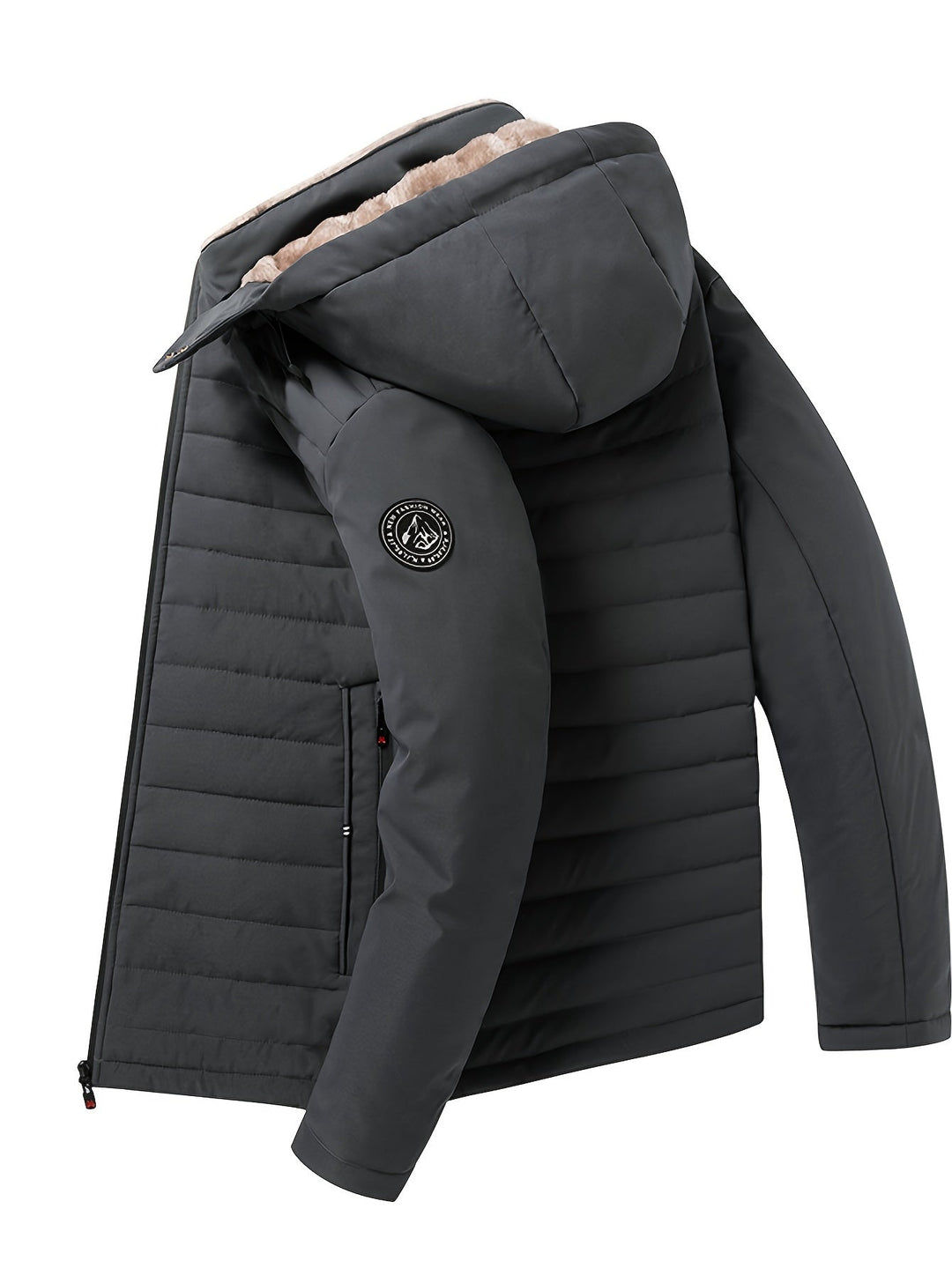 Drune | Stylische Winterjacke für Männer - Warme, wattierte Fleecejacke mit Kapuze