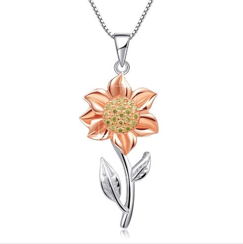 Drune | Goldene Halskette Aus Sterlingsilber Mit Sonnenblume