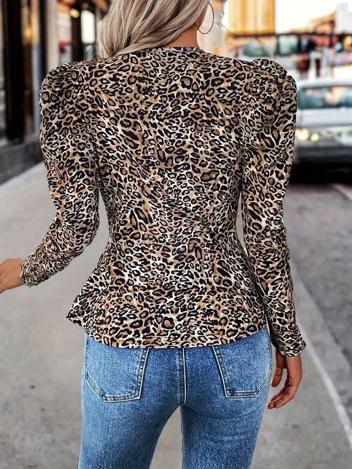 Drune | Lässige Damenjacke mit Leopardenmuster und Reißverschluss