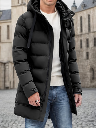 Drune | Freizeitjacke mit Kapuze aus Baumwollmaterial mit großer Tasche und Kordelzug Winterjacke für Männer - Perfekt für Outdoor-Aktivitäten