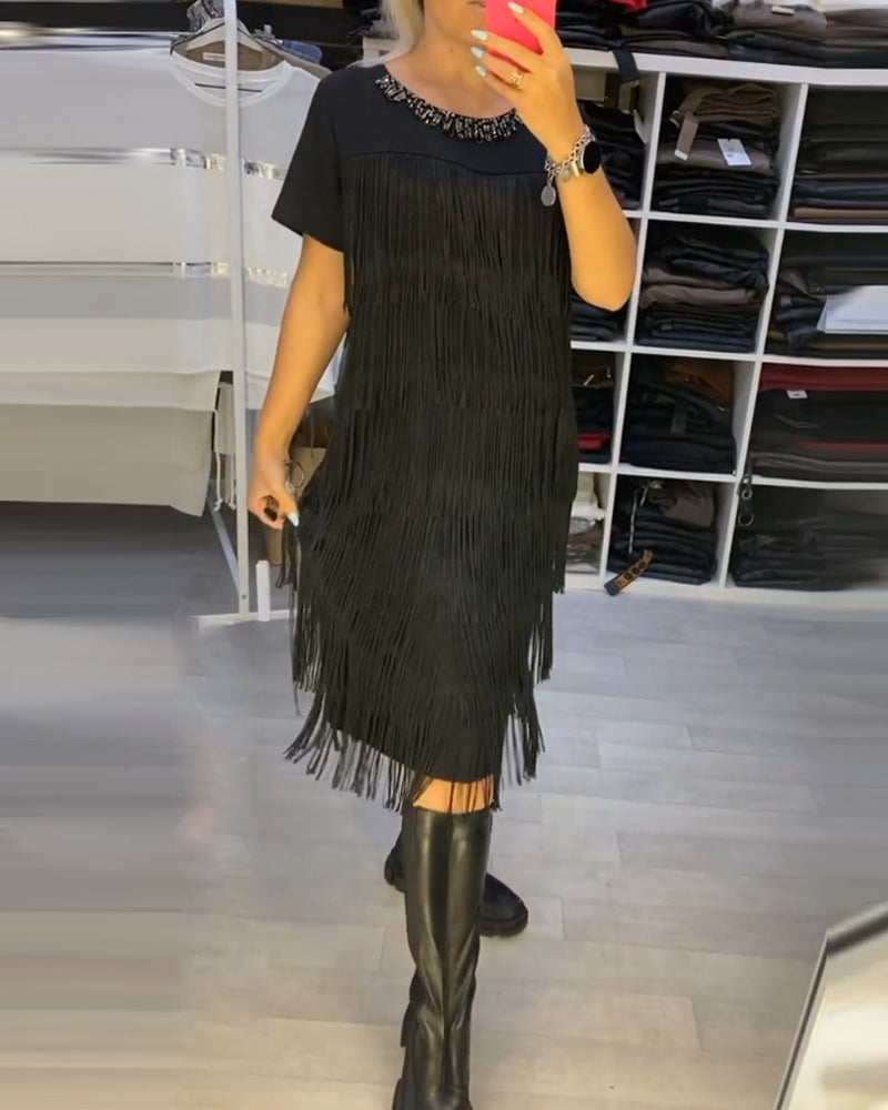 Drune | Schickes Shiftkleid mit Quasten