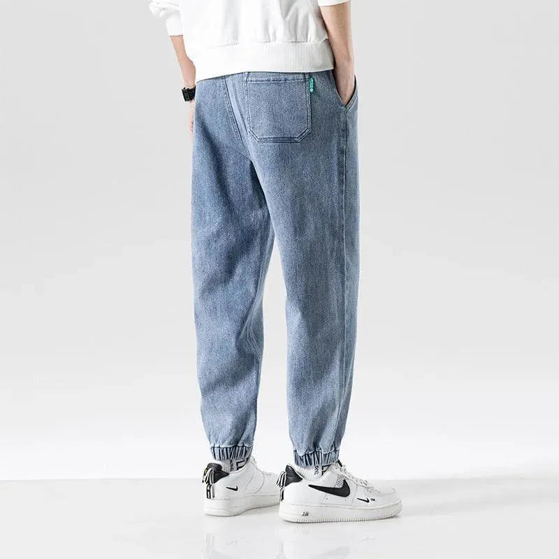 Drune | Modische Plus-Size-Herren-Jeans mit Knöchelbindung
