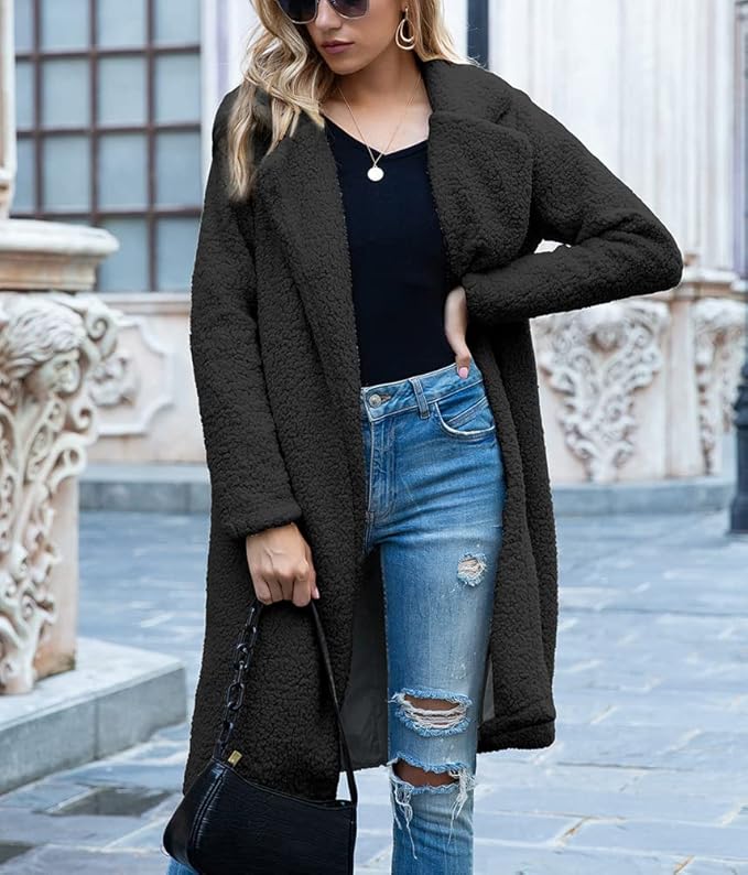 Drune | lange Teddyjack Damen - warmer Winter Oversized Mantel