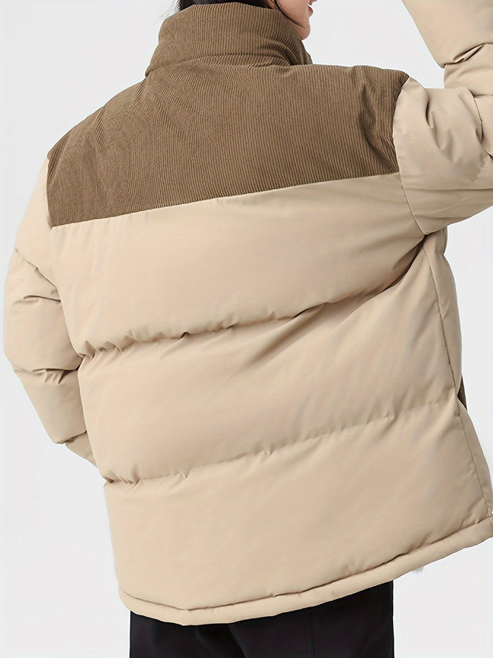 Drune |  Trendige Colorblock Puffer-Winterjacke Für Herren - Perfekt für Outdoor-Aktivitäten