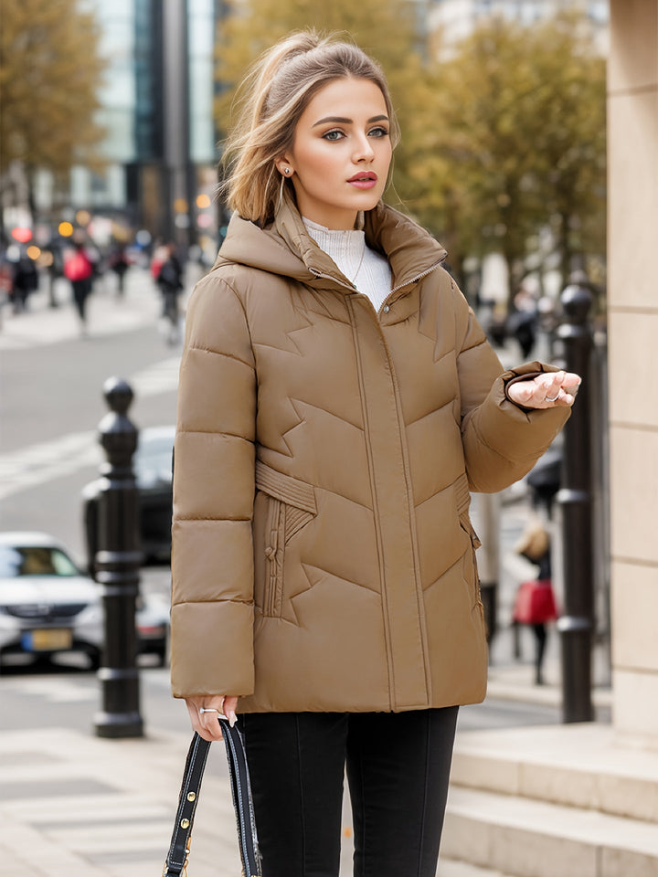 Drune | Stylischer dicker warmer Daunenmantel mit Kapuze Ideal für Herbst/Winter