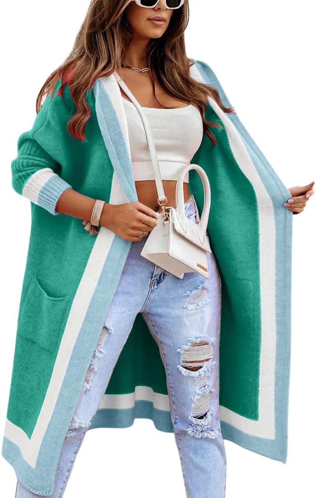 Drune | Strickjacke mit Farbblock und offenem Vorderteil