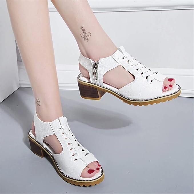 Drune - Orthopädische Sandalen mit Absatz | Bequeme Sandalen für Damen mit Spitzendesign