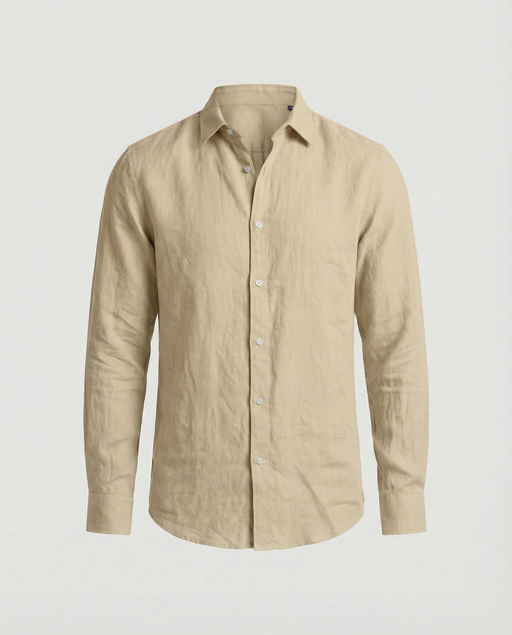 Herren Leinenhemd Sommer Mao Kragen