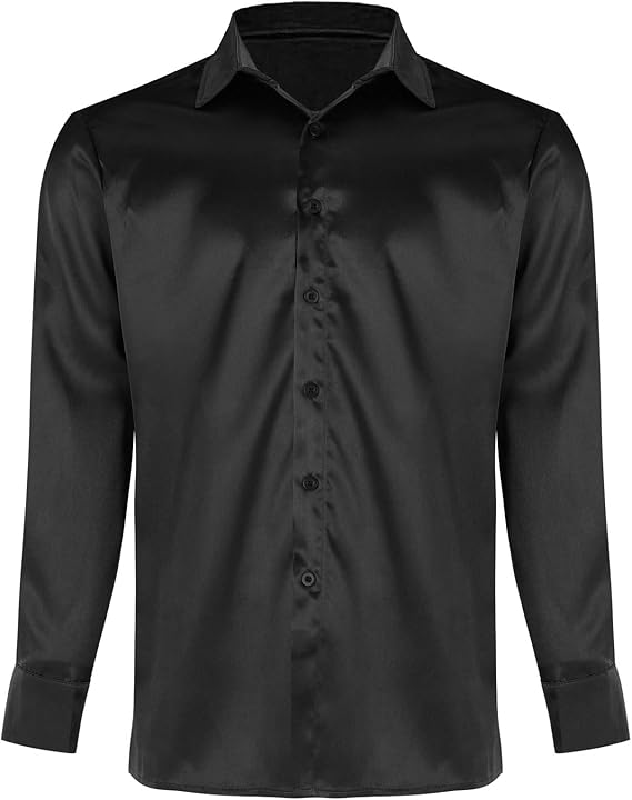 Herren Hochglanz Satinhemd mit modernem Schnitt und eleganten Details Drune