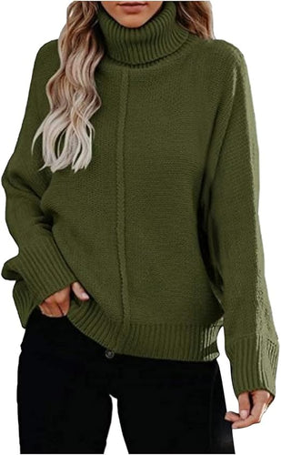 Drune | Hochkragen Strickpullover Weiche Wollmischung Lässige Passform Lange Ärmel