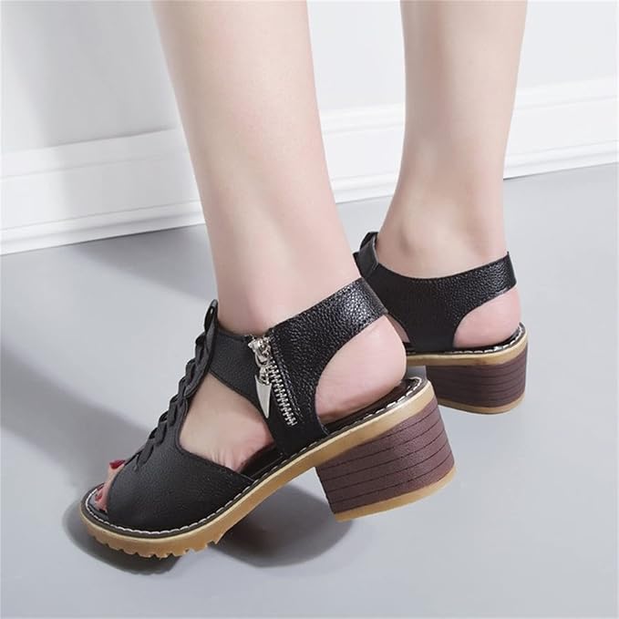 Drune - Orthopädische Sandalen mit Absatz | Bequeme Sandalen für Damen mit Spitzendesign