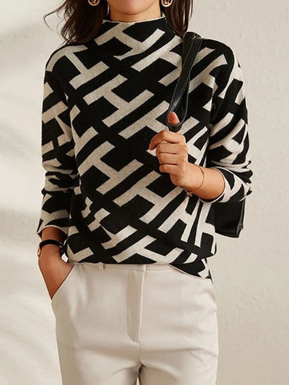 Drune | Bequemer Schöner Geometrischer Pullover