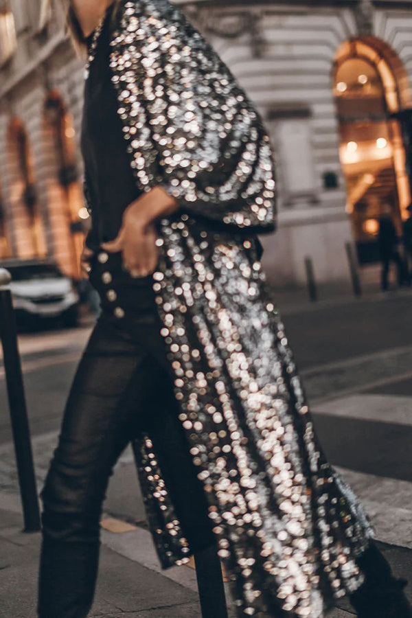 Drune | Disco Glamour Pailletten Glockenärmel Kimono