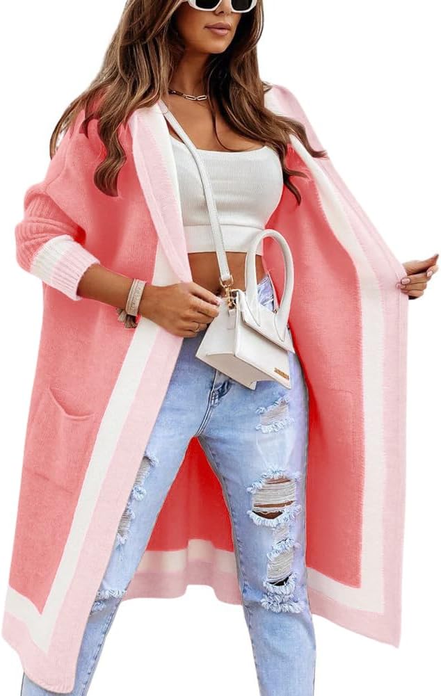 Drune | Strickjacke mit Farbblock und offenem Vorderteil
