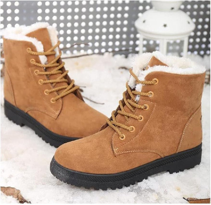 Drune | Mid Calf Stiefel Wildleder Gefühl Fleece Gefüttert Rutschfeste Sohle Schnürung
