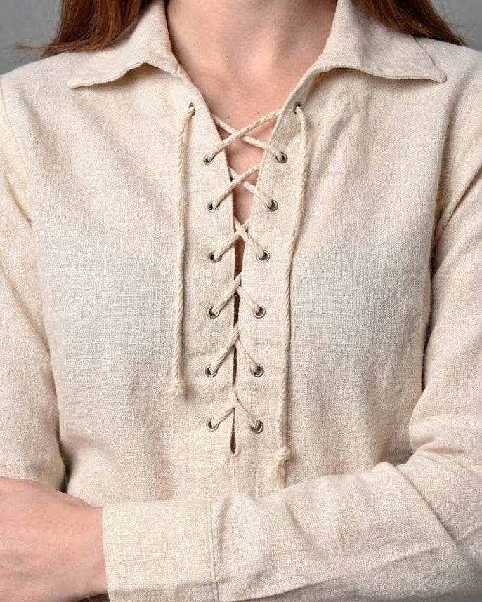 Damen Freizeit Langarmshirt mit Kordelzug Drune