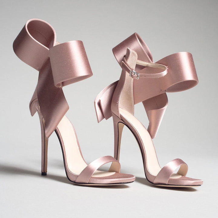 Drune | Sommer Übergröße Schleife Knöchelriemen High Heels Sandalen für Frauen
