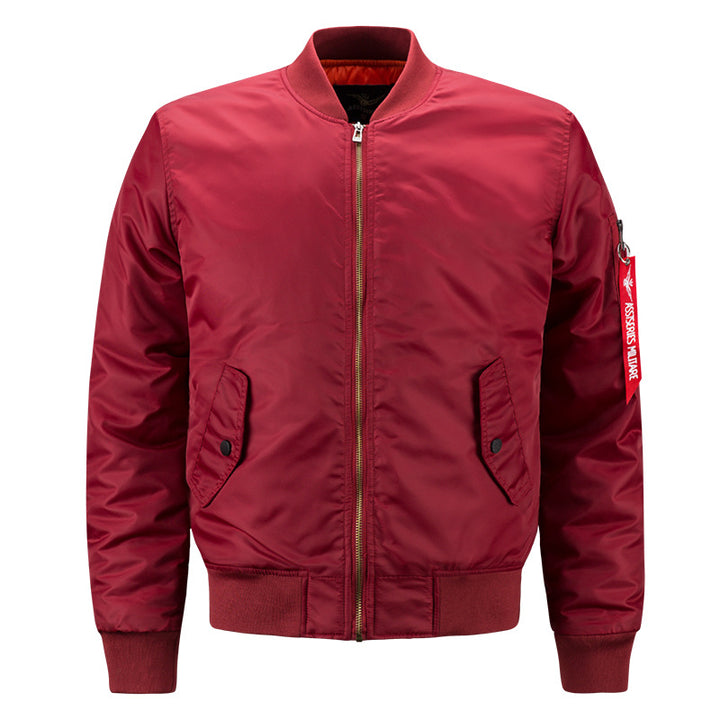 Herren  Heritage Pilotstil Isolierte Bomberjacke mit Kontrastfutter und Utility-Tasche am Ärmel Drune