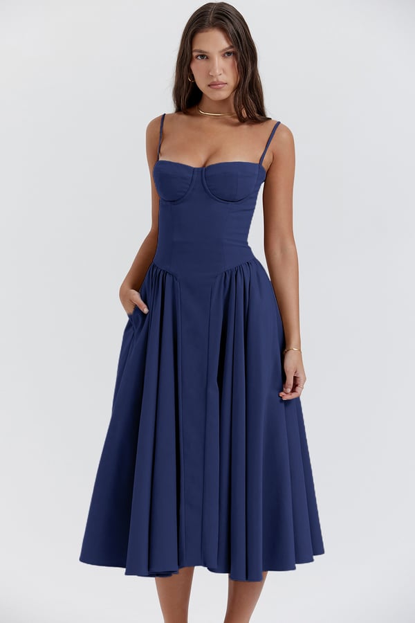 Drune | Midikleid In Korsettform