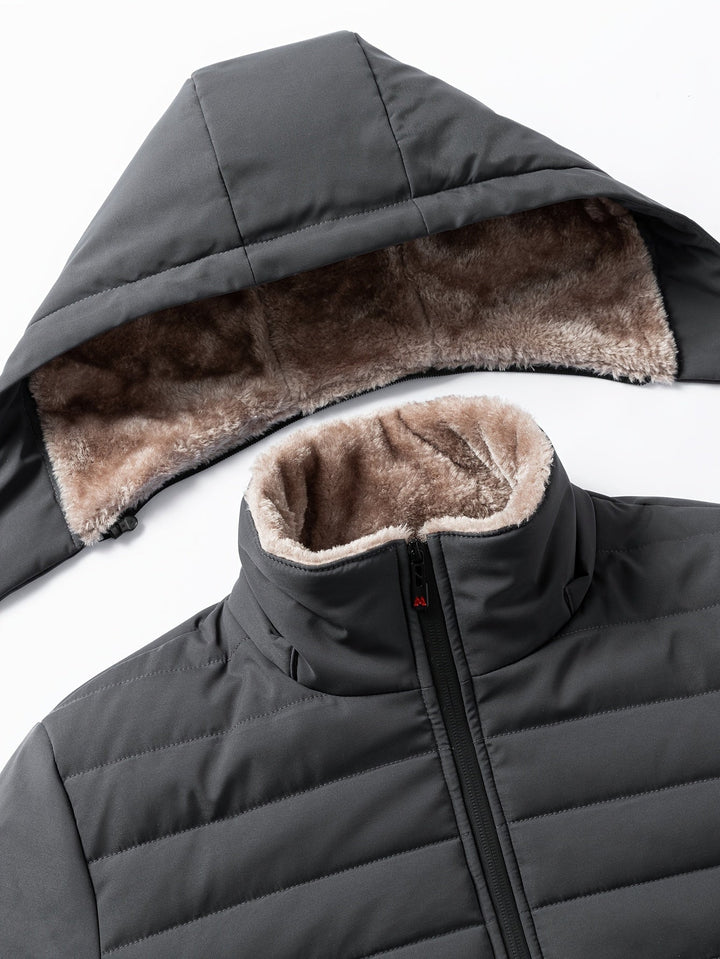 Drune | Stylische Winterjacke für Männer - Warme, wattierte Fleecejacke mit Kapuze