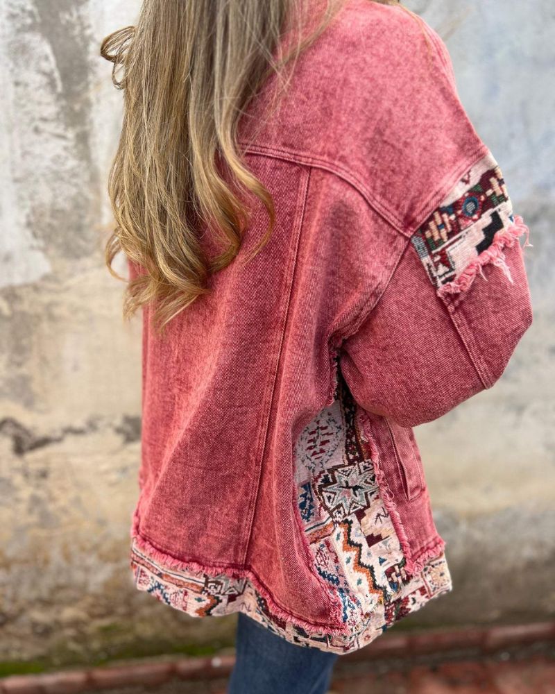 Drune | Denim-Patchwork Freizeitjacke