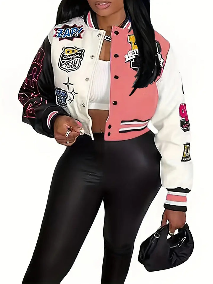 Drune | Damen Varsity-Jacke mit Briefdruck