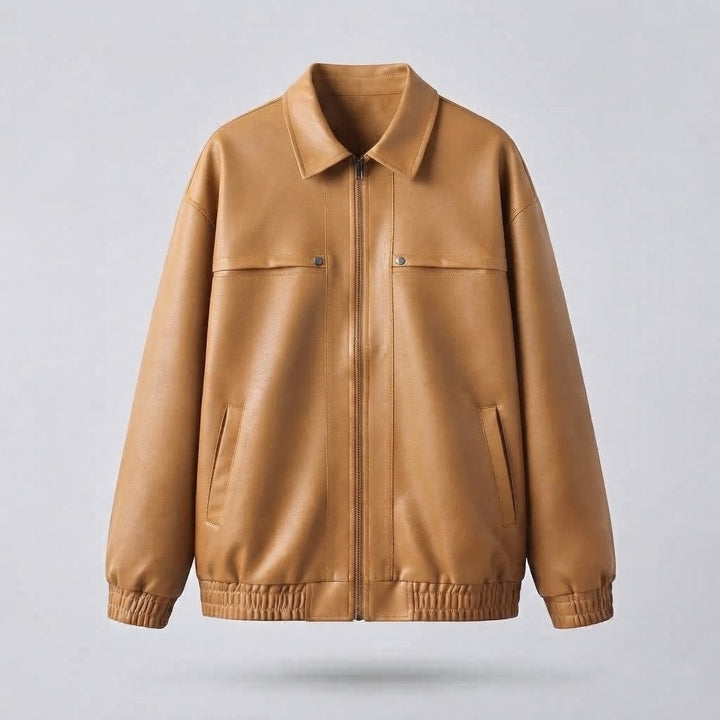 Herren Freizeit Kunstlederjacke mit praktischen Taschen Drune