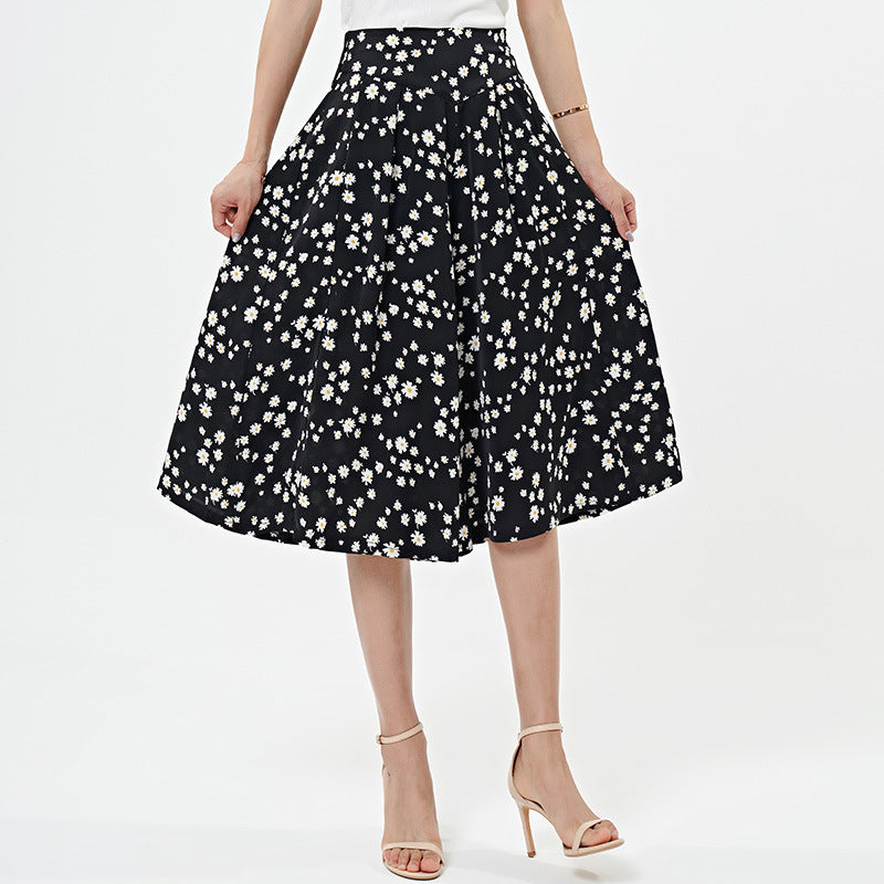 Drune | Damen Chiffon Culottes mit Breiten Beinen und Hoher Elastischer Taille