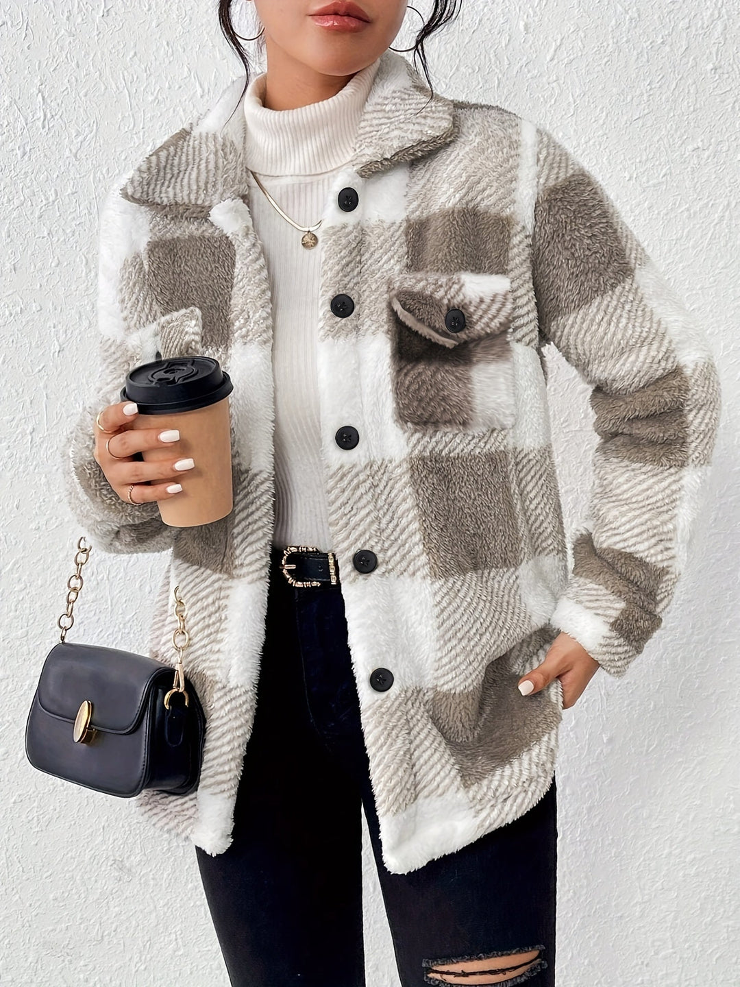 Drune | Karierte Jacke mit weicher Struktur