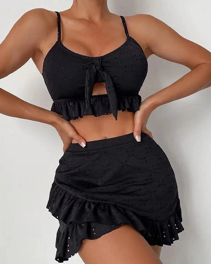 Drune | Dreiteiliges Bikiniset mit Rock