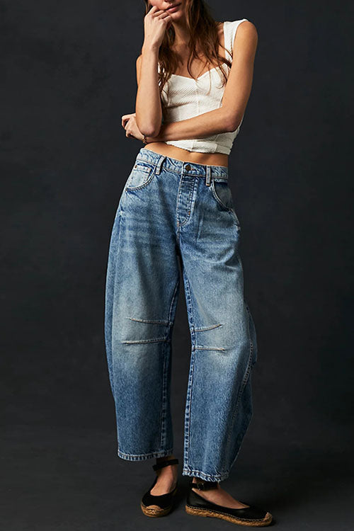 Drune | Rosiedress Mid Rise Barrel Leg Jeans