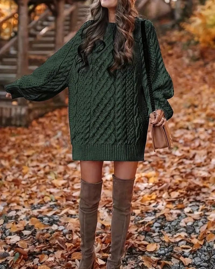 Drune | Kabelstrick Langarmkleid