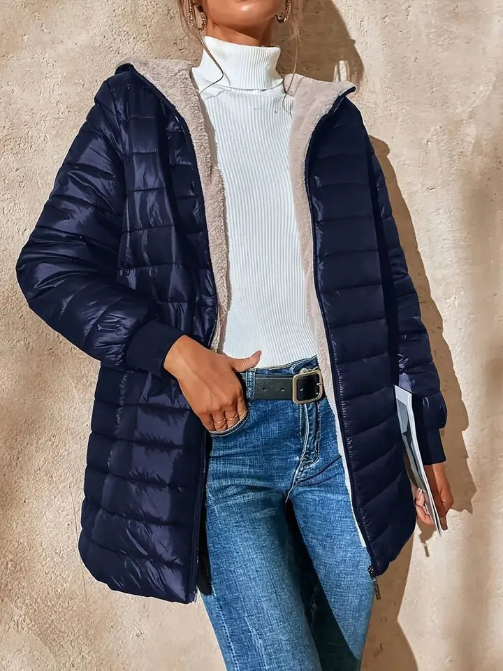 Drune | Weite Fleecegefütterte Steppjacke mit Kapuze